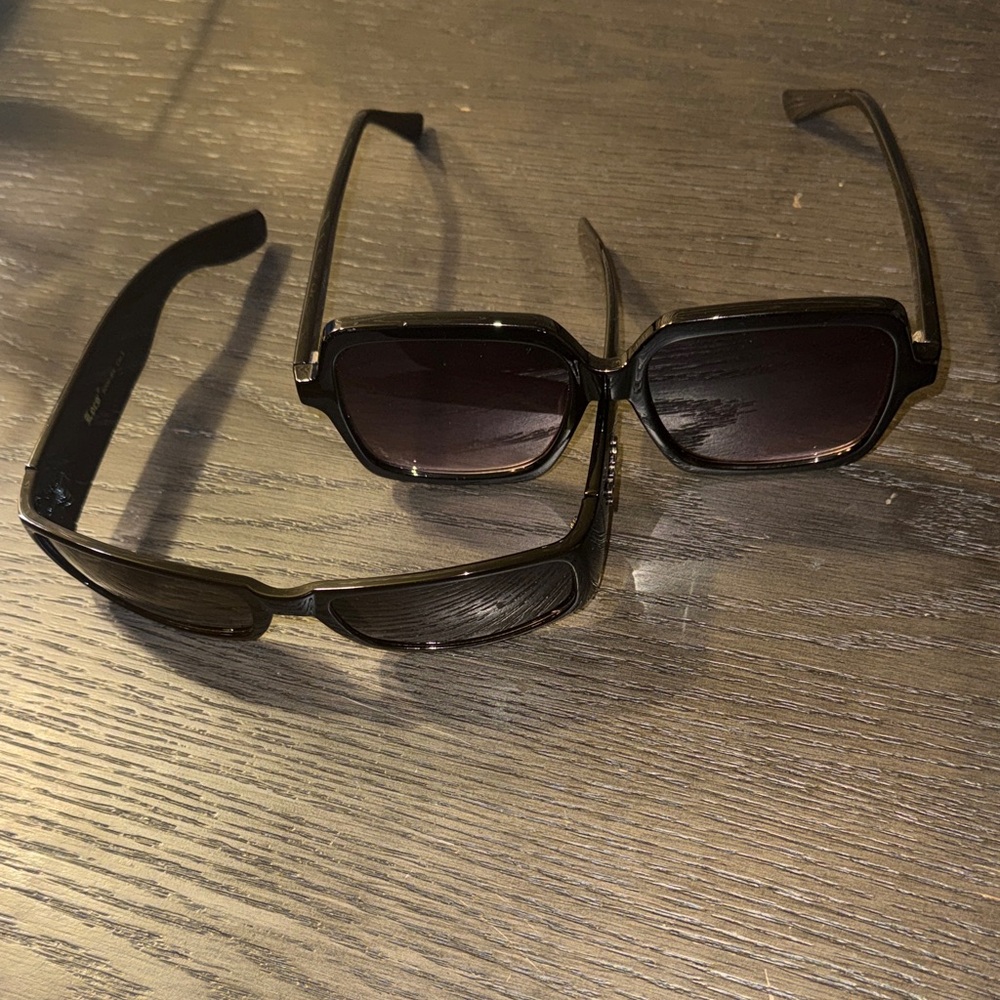 Black Rectangular Sunglasses Duo - Dark Lenses - image 3